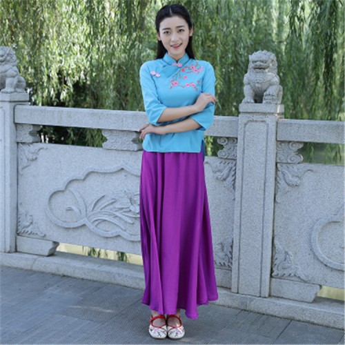 Women's chinese traditional qipao dresses stage performance ancient china princess performance dress costumes